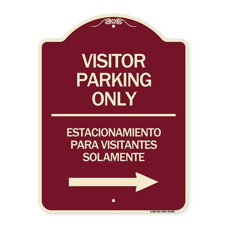 Signmission Bilingual Reserved Parking Visitor Parking Only Estacionamiento Para Visitantes, A-DES-BU-1824-24302 A-DES-BU-1824-24302